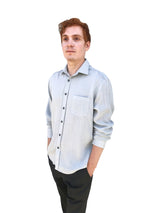 Fridaze Wrinkle-Resistant 100% Linen Men’s Shirt, Regular Fit, Long Sleeve - AA9202