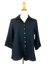 AA126 - Tuxedo Tail Linen Blouse