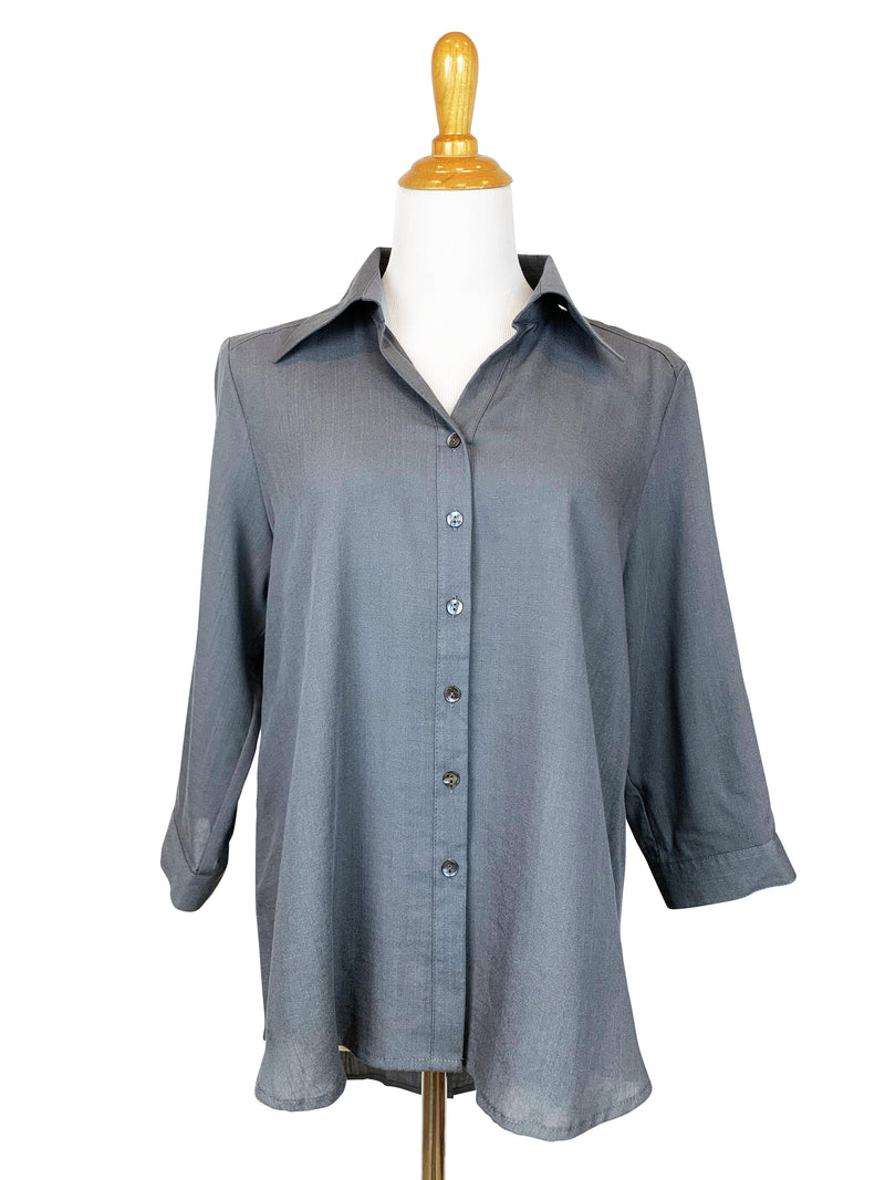 AA126 - Tuxedo Tail Linen Blouse