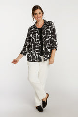 AA126 - Tuxedo Tail Linen Blouse