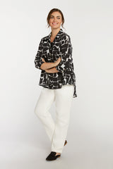 AA126 - Tuxedo Tail Linen Blouse