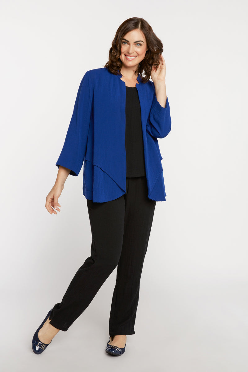 AA137 - Layered Front Linen Jacket
