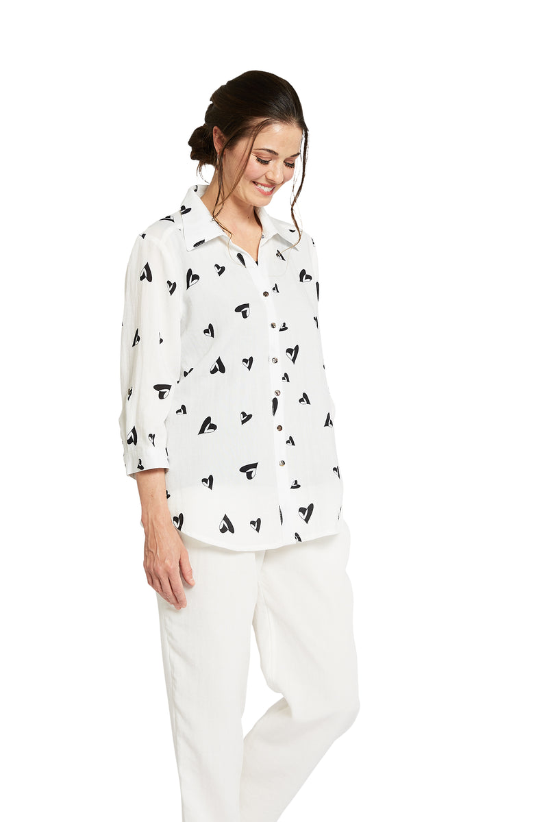 AA161 - Short Tuxedo Linen Shirt