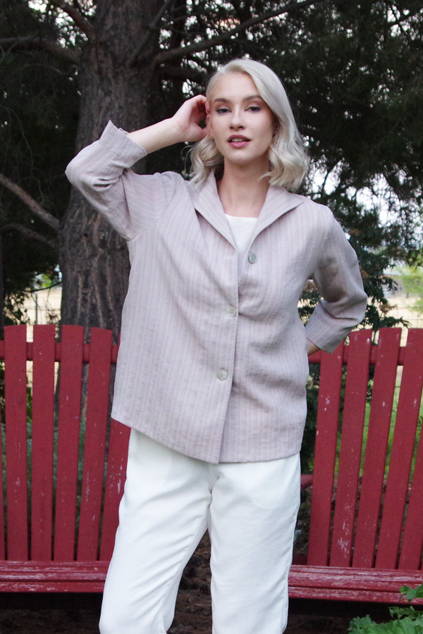 AA208 - Swing Hem Sailor Linen Jacket
