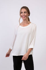 AA210 - Anastasia Linen Pullover w/ Pleated Back