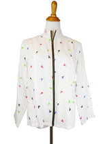 AA237 - Ruched Zip Linen Jacket