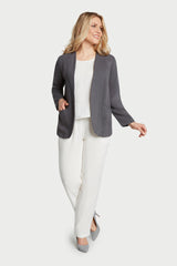 AA243 - Diana Round Hem Open Linen Jacket