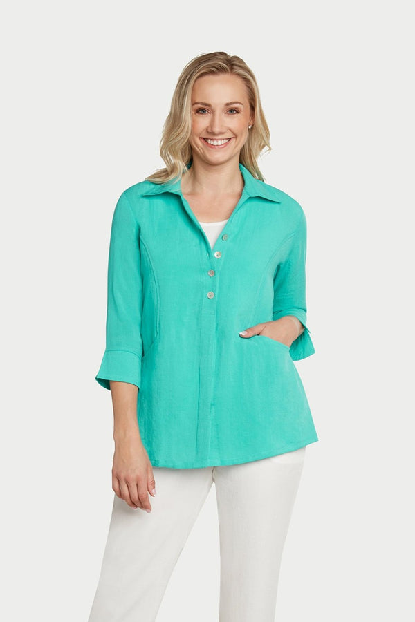 AA267 - Scoop Pocket Linen Shirt