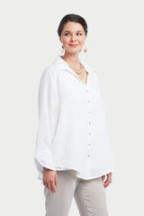 AA293 - White Blouse w/ Bow Back