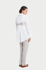 AA293 - White Blouse w/ Bow Back