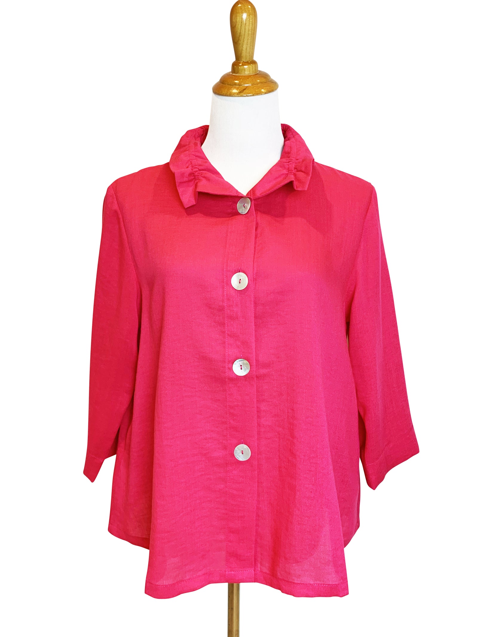 AA311 - Flora Linen Jacket w/ Wire Collar – Fridaze - Linen