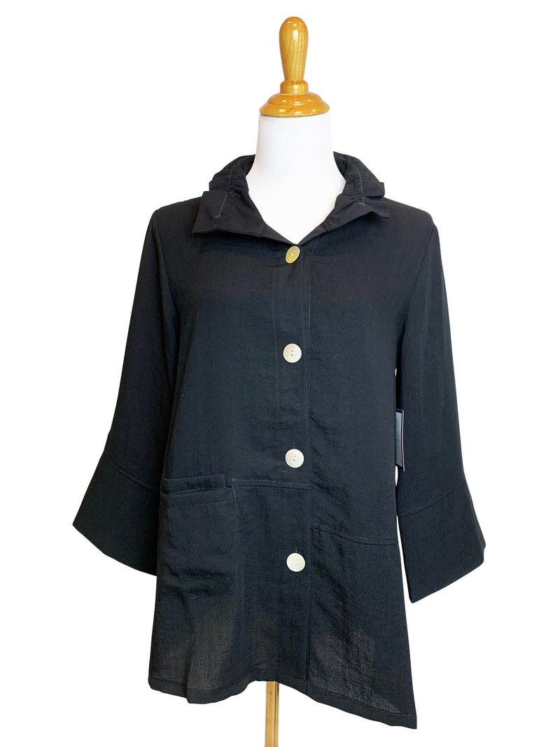 AA330 - Joni Linen Jacket w/ Wire Collar