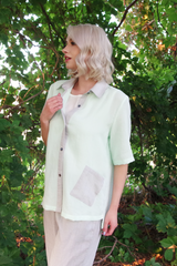 AA367PT - Claire Blouse with Pebble Trim