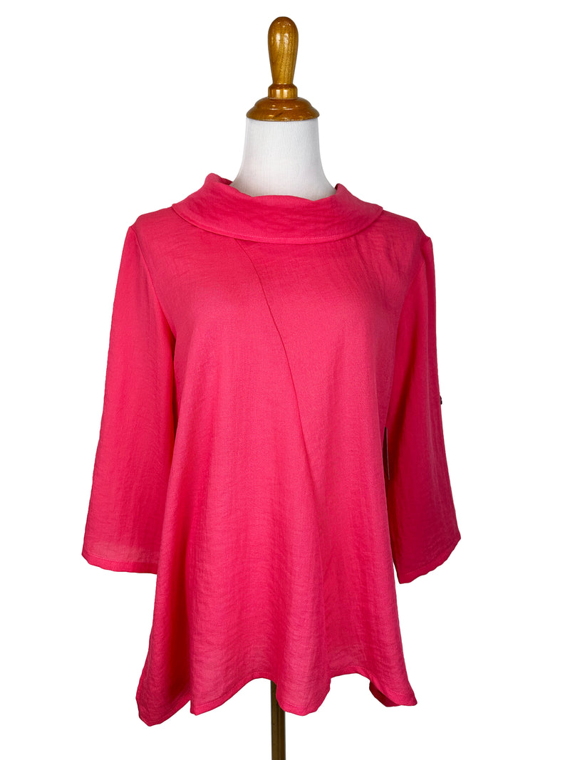 AA380 - Ava Cowl Neck Linen Pullover Top