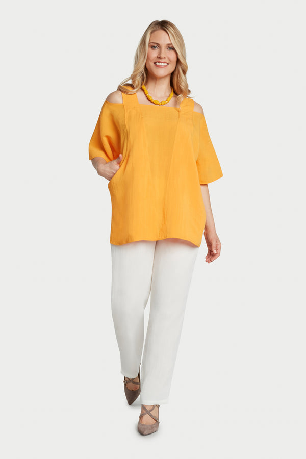 AA62 - V-Strap Linen Top