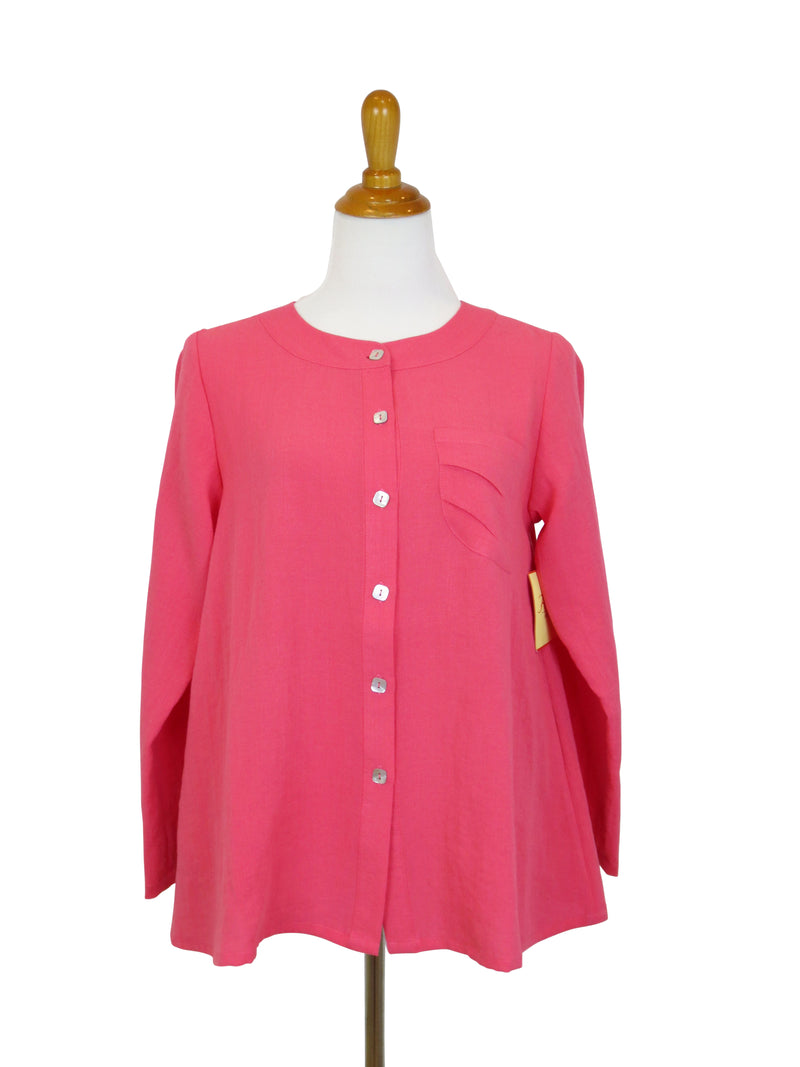 AA66 - Front/Back Button Linen Top