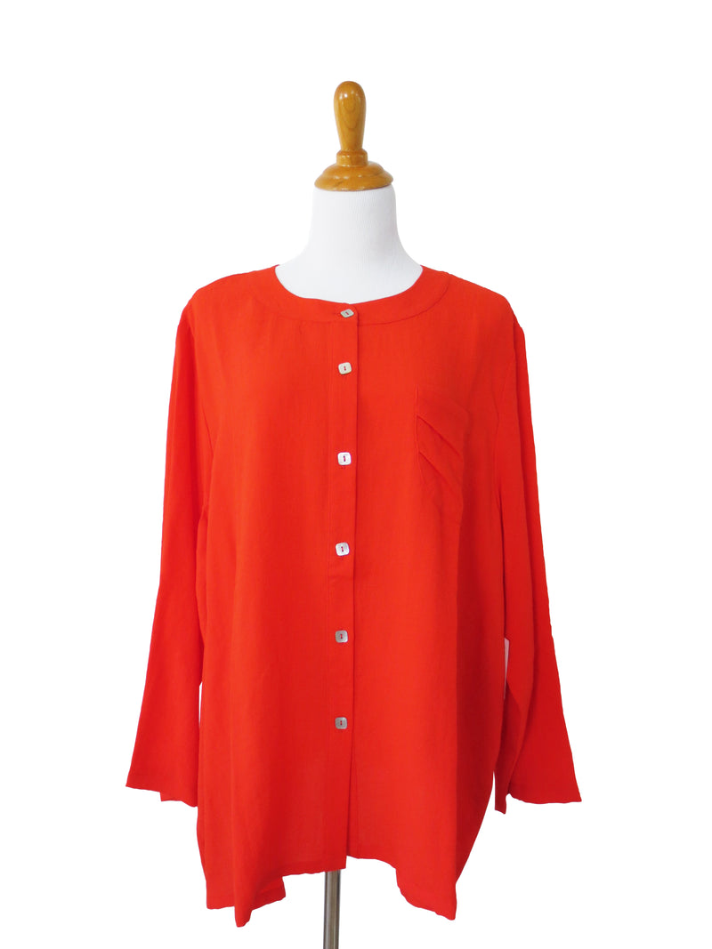 AA66 - Front/Back Button Linen Top