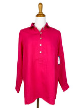 AA76 - Pullover Linen Top with Square Buttons