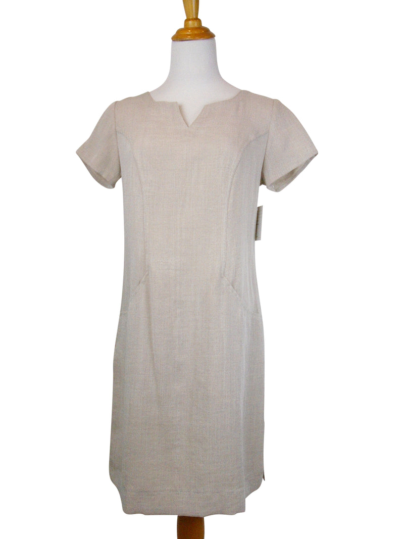 AAD260 - V-Neck Linen Dress