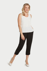 AAPT15 - Crop Linen Pant with Button Details