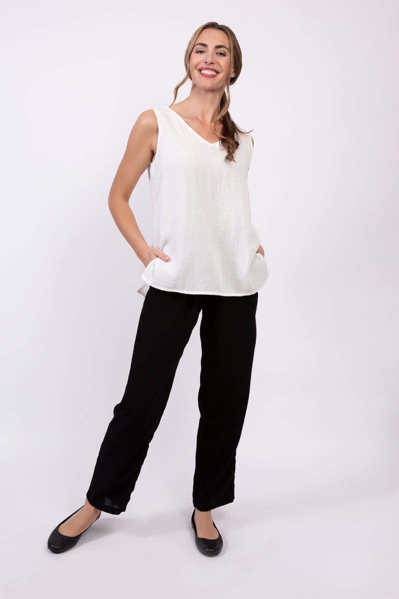 AATK08 - V Neck Linen Tank