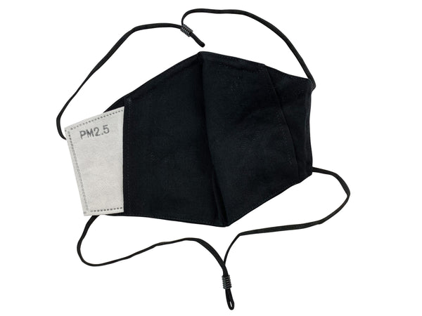 Adults - Fridaze 100% Linen All Day Work Masks incl. one PM 2.5 Filter - Black