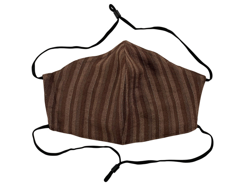 Adults - Fridaze 100% Linen All Day Work Masks incl. one PM 2.5 Filter - Chocolate Stripes
