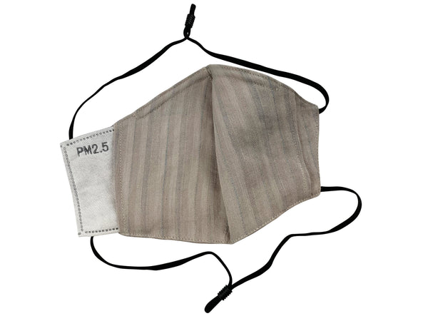 Adults - Fridaze 100% Linen All Day Work Masks incl. one PM 2.5 Filter - Dune Stripes