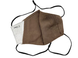 Adults - Fridaze 100% Linen All Day Work Masks incl. one PM 2.5 Filter - Milk Chocolate
