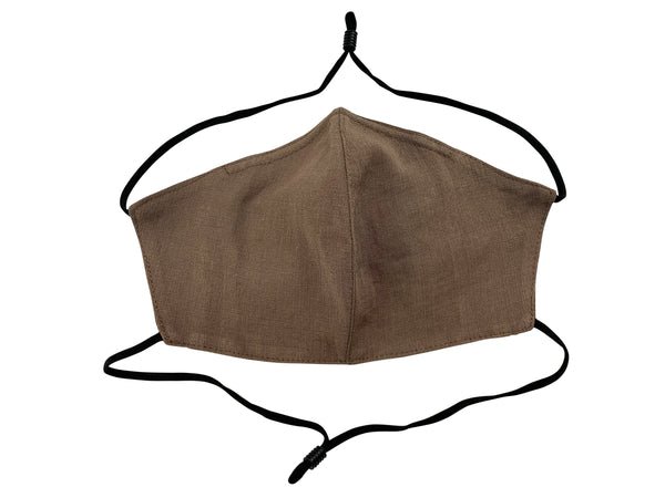 Adults - Fridaze 100% Linen All Day Work Masks incl. one PM 2.5 Filter - Milk Chocolate