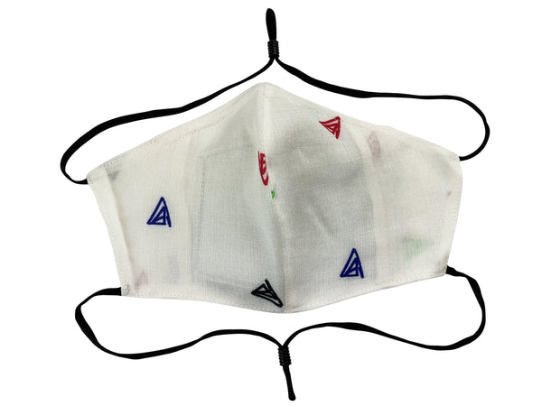 Adults - Fridaze 100% Linen All Day Work Masks incl. one PM 2.5 Filter - Multi Color Triangles