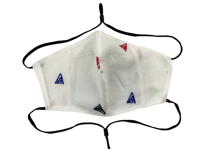 Adults - Fridaze 100% Linen All Day Work Masks incl. one PM 2.5 Filter - Multi Color Triangles