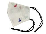 Adults - Fridaze 100% Linen All Day Work Masks incl. one PM 2.5 Filter - Multi Color Triangles