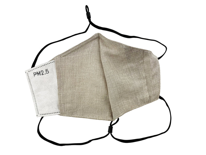 Adults - Fridaze 100% Linen All Day Work Masks incl. one PM 2.5 Filter - Sand