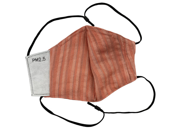 Adults - Fridaze 100% Linen All Day Work Masks incl. one PM 2.5 Filter - Spice Stripes