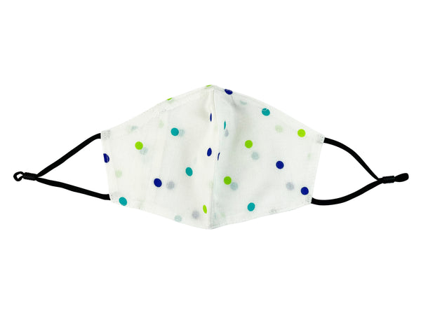 Adults - Fridaze 100% Linen Face Mask incl. one PM 2.5 Filter - Blu/Grn Dots