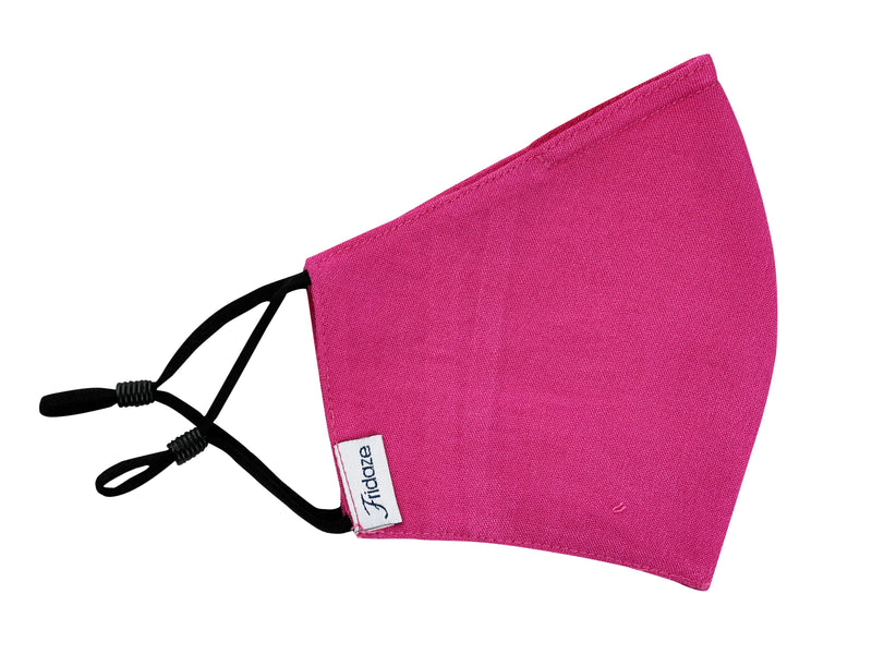Adults - Fridaze 100% Linen Face Mask (No Filter Included) - Hot Pink