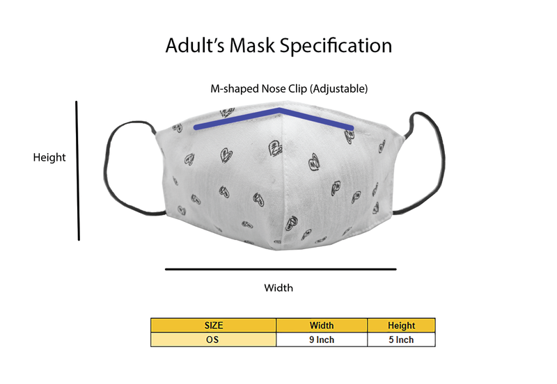 Adults - Fridaze 100% Linen Face Mask (No Filter Included) - Camellia Rectangles