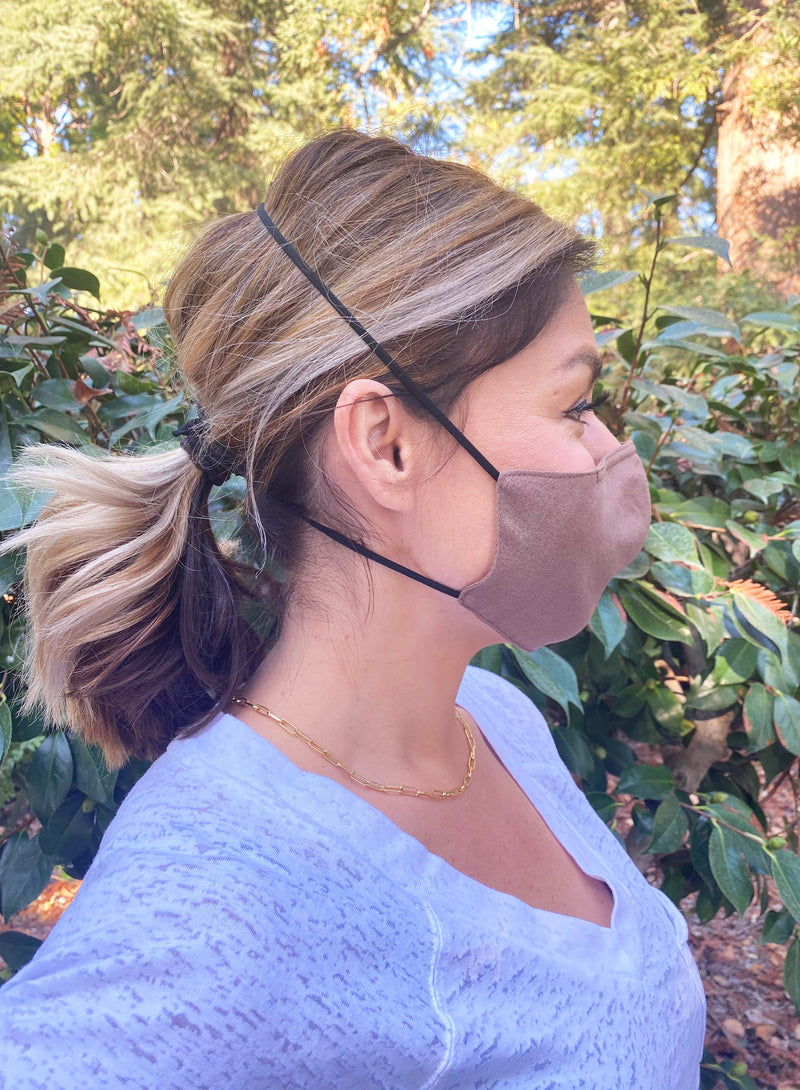 Adults - Fridaze 100% Linen All Day Work Masks incl. one PM 2.5 Filter - Milk Chocolate