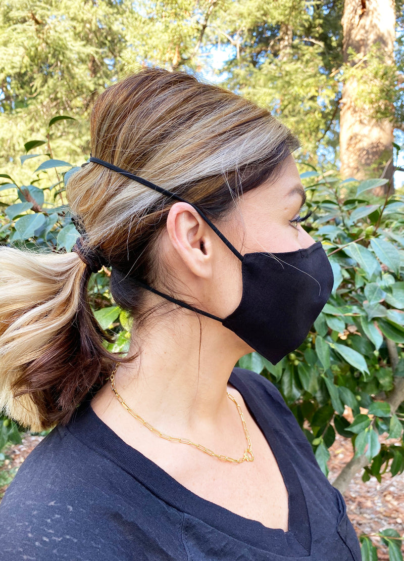 Adults - Fridaze 100% Linen All Day Work Masks incl. one PM 2.5 Filter - Black