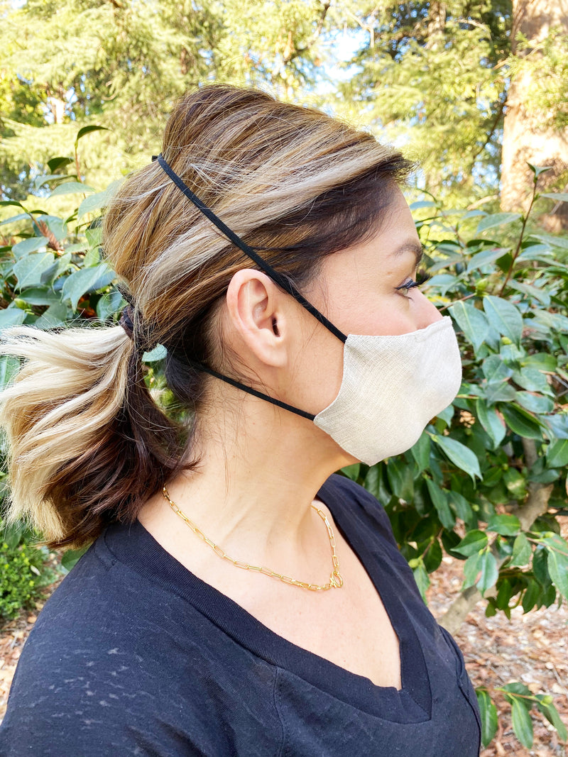 Adults - Fridaze 100% Linen All Day Work Masks incl. one PM 2.5 Filter - Sand