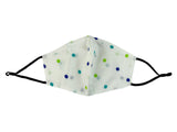 Children - Fridaze 100% Linen Face Mask incl. one PM 2.5 Filter - Blu/Grn Dots