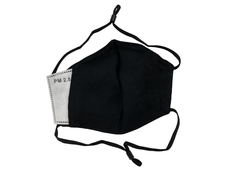 Children - Fridaze 100% Linen All Day School Masks incl. one PM 2.5 Filter - Black