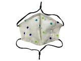 Children - Fridaze 100% Linen All Day School Masks incl. one PM 2.5 Filter - Blue Green Dots