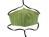 Children - Fridaze 100% Linen All Day School Masks incl. one PM 2.5 Filter - Green Tea Stripes