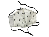 Children - Fridaze 100% Linen All Day School Masks incl. one PM 2.5 Filter - Hearts