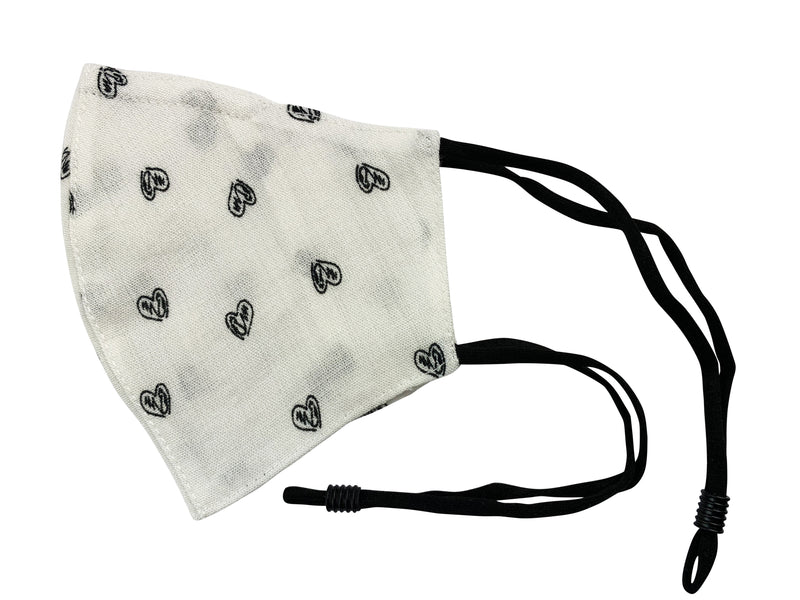 Children - Fridaze 100% Linen All Day School Masks incl. one PM 2.5 Filter - Hearts