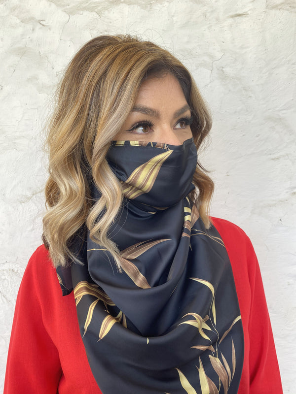 Silks by Fridaze Premium Face Masks Scarf - Black Bamboo