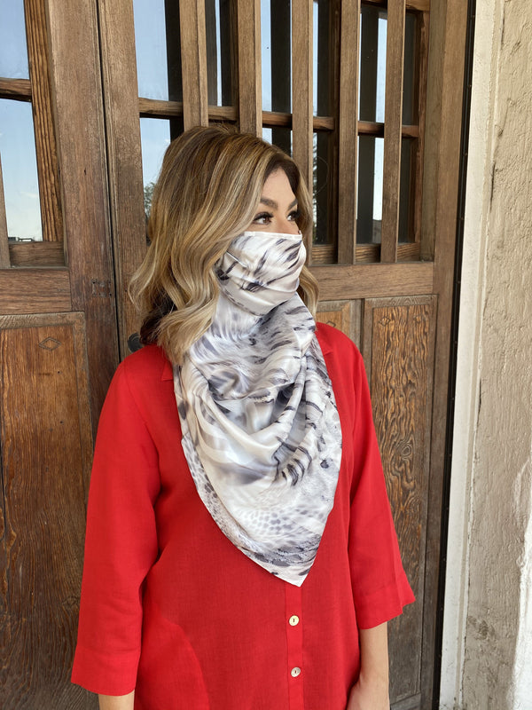 Silks by Fridaze Premium Face Masks Scarf - Brown Animal