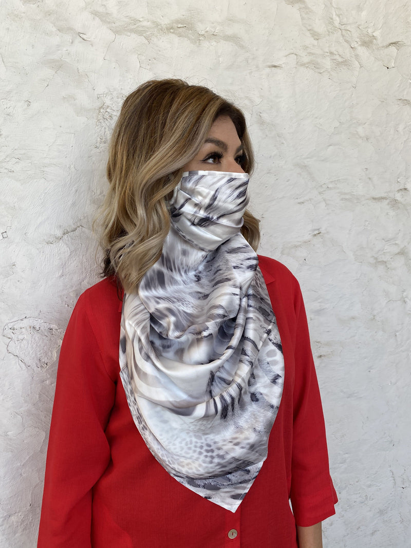 Silks by Fridaze Premium Face Masks Scarf - Brown Animal